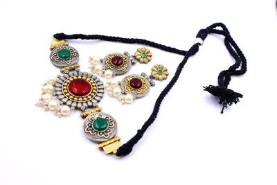 Moti Maya Brass Silver Silver Jewellery Set(Pack of 1)