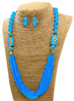 SatnamCreation Alloy Gold-plated Blue Jewellery Set(Pack of 1)