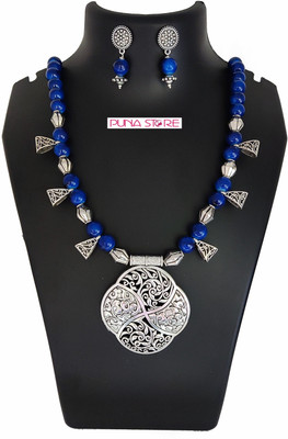 Puna Store Alloy Blue, Silver Jewellery Set(Pack of 1)