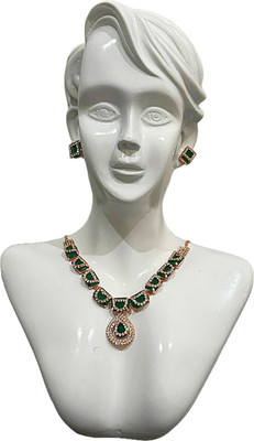 V.V. Sons Alloy Gold-plated Green Jewellery Set(Pack of 1)
