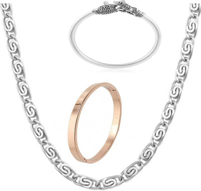 Vipunj Brass Silver Multicolor Jewellery Set(Pack of 3)