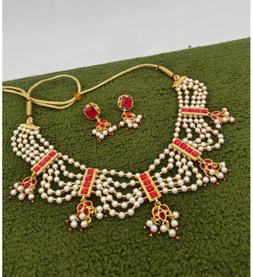BSC Gallery Alloy Pink Jewellery Set(Pack of 1)