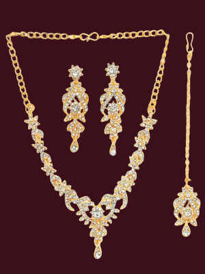 Sukkhi Alloy Gold-plated Gold, White Jewellery Set(Pack of 1)