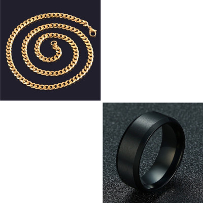 MAATRCHAAYA Stainless Steel Gold-plated, Titanium Gold, Black Jewellery Set(Pack of 2)