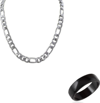 Vipunj Alloy, Stainless Steel Titanium, Sterling Silver Silver, Black Jewellery Set(Pack of 2)