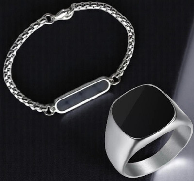 SILVERISH Stainless Steel Silver Silver Jewellery Set(Pack of 2)