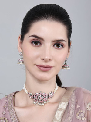 Opus Gems Alloy Pink Jewellery Set(Pack of 1)