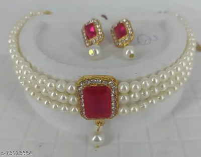 LatestArt Alloy White, Pink Jewellery Set(Pack of 2)