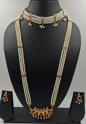 Shrungarika Alloy White, Pink, Gold Jewellery Set(Pack of 3)