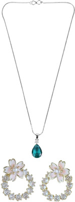Gauri Fashions Stone Blue, Silver Jewellery Set(Pack of 1)