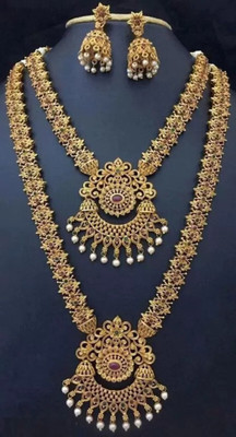 Gyaan Jewels Alloy Gold-plated Gold Jewellery Set(Pack of 2)