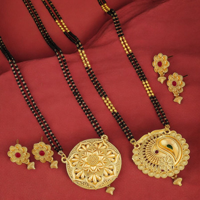 Seora Alloy Gold-plated Gold Jewellery Set(Pack of 4)