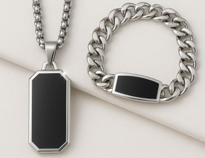 kazare Alloy Rhodium Silver, Black Jewellery Set(Pack of 2)