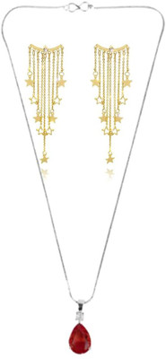 SRK Fashions Alloy Red, Gold Jewellery Set(Pack of 1)