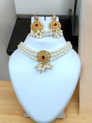 Mk Jewellery Alloy Gold-plated Multicolor Jewellery Set(Pack of 1)