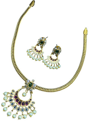 SCG Brass Gold-plated Gold Jewellery Set(Pack of 1)