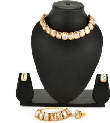 AMHRIK IMITATION Brass Brass Gold Jewellery Set(Pack of 2)