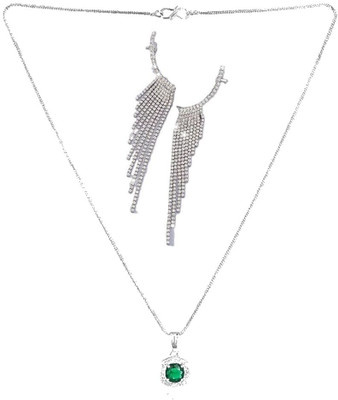 SRK Fashions Alloy Green, Silver Jewellery Set(Pack of 1)