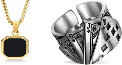 ruby collection Alloy Gold, Black, Silver Jewellery Set(Pack of 2)