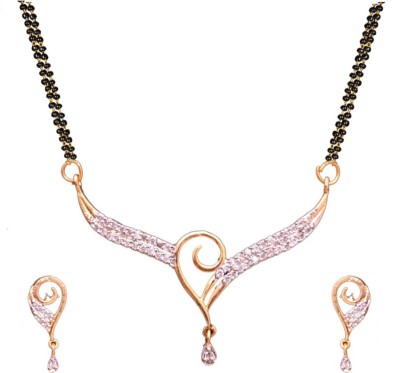 Gardish Brass Gold-plated Black, Gold Jewellery Set(Pack of 1)