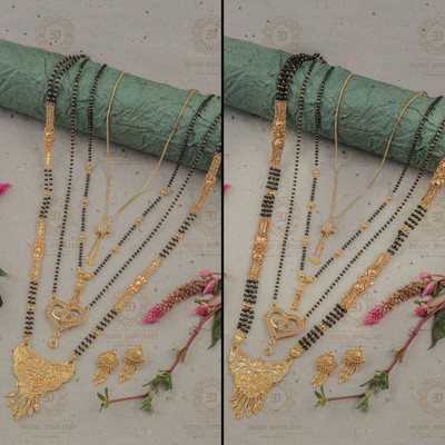 Sangria Brass Gold-plated Gold, Black Jewellery Set(Pack of 2)