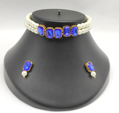 catalyst venture Alloy Gold-plated Blue, White Jewellery Set(Pack of 1)