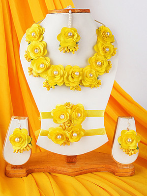 Shiv Fabric Yellow Jewellery Set(Pack of 1)