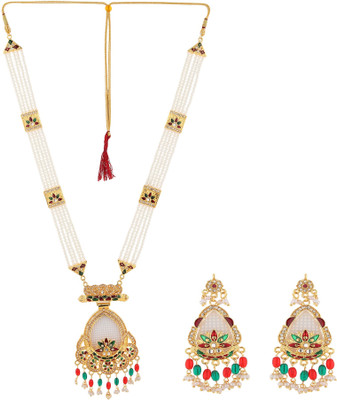 Rhosyn Brass, Stone, Mother of Pearl, Alloy Gold-plated Multicolor Jewellery Set(Pack of 2)