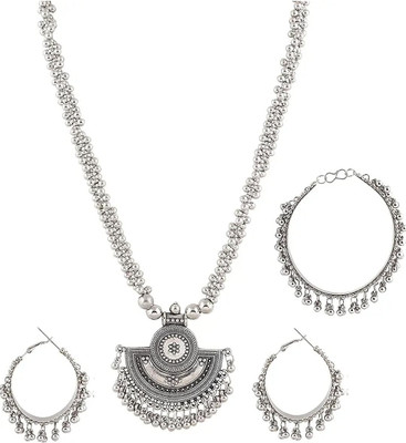 Ricious Oxidised Silver Silver Silver Jewellery Set(Pack of 1)