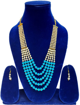 Dreamish Imitation Mother of Pearl Gold-plated Blue, White Jewellery Set(Pack of 2)