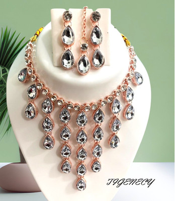 TIGENECY Alloy Rhodium Rose Gold Jewellery Set(Pack of 1)