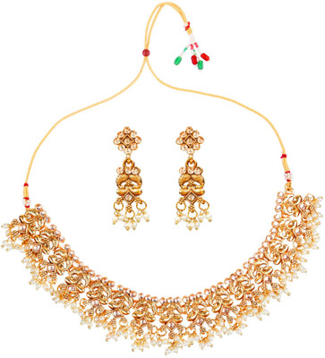 Efulgenz Alloy White Jewellery Set(Pack of 3)
