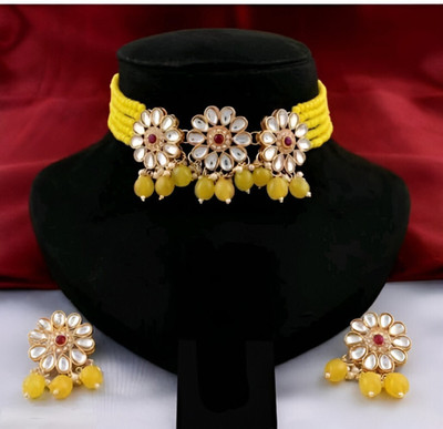 ARADHEMA Alloy Gold-plated Yellow Jewellery Set(Pack of 3)
