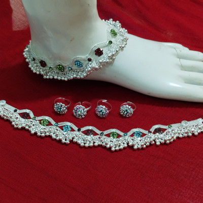 sanskriti collection Alloy Sterling Silver Silver Jewellery Set(Pack of 2)