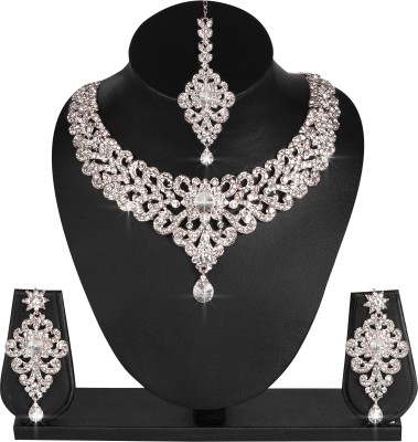 maayeri JEWELS Alloy Rhodium Silver Jewellery Set(Pack of 1)