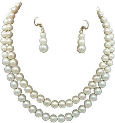 Zooni Collections Mother of Pearl White Jewellery Set(Pack of 1)