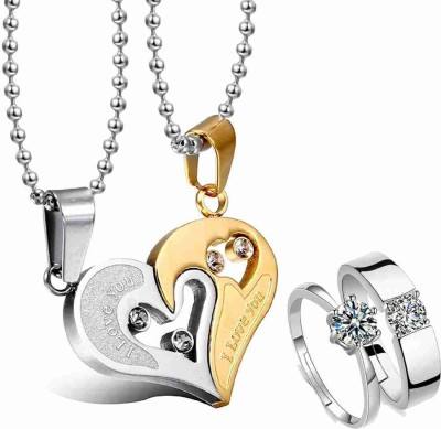 REVERSEA Stainless Steel Silver Gold, Silver Jewellery Set(Pack of 1)