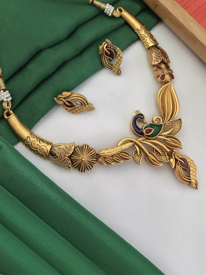 SHIVAY FASHION HUB Alloy Copper Gold Jewellery Set(Pack of 1)