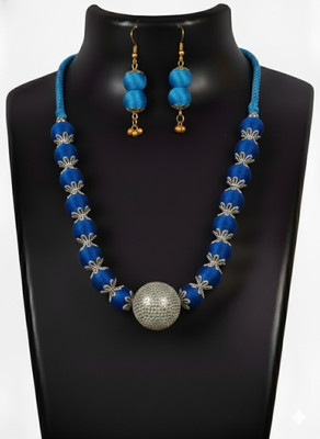 A S enterprize Oxidised Silver Blue Jewellery Set(Pack of 1)