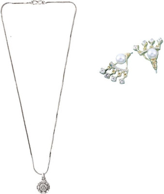 SRK Fashions Alloy Silver, White Jewellery Set(Pack of 1)