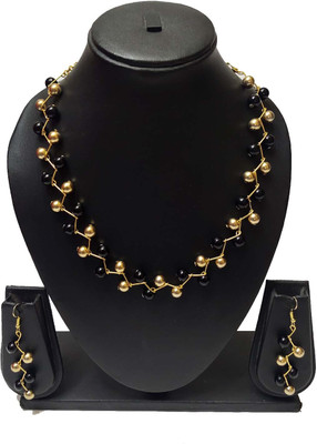 PRAGATI Alloy Gold, Black Jewellery Set(Pack of 1)