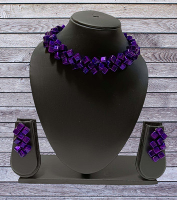 UTTARAI Alloy Gold-plated Purple Jewellery Set(Pack of 1)