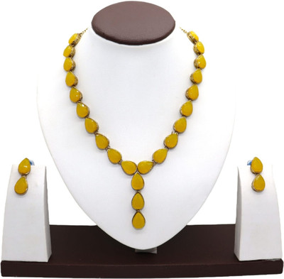 DHIVARA Brass Copper Yellow Jewellery Set(Pack of 1)