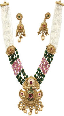 Arira Designs Metal Gold Jewellery Set(Pack of 1)
