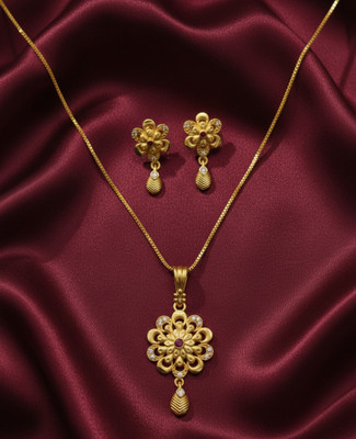 Diyaana Metal Gold-plated Gold Jewellery Set(Pack of 1)