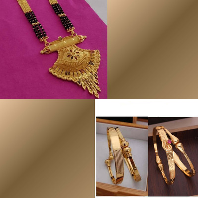 brado jewellery Brass Gold-plated Multicolor, Purple Jewellery Set(Pack of 3)