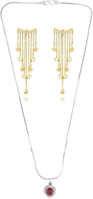SRK Fashions Alloy Red, Gold Jewellery Set(Pack of 1)