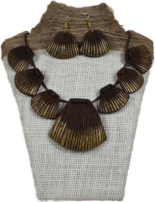 N & H Wood Brown Jewellery Set(Pack of 1)