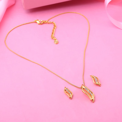 Estele Alloy Gold-plated White Jewellery Set(Pack of 3)