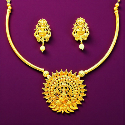 Aroras Bridal & Fashion Jewellery Copper Gold-plated Gold Jewellery Set(Pack of 1)